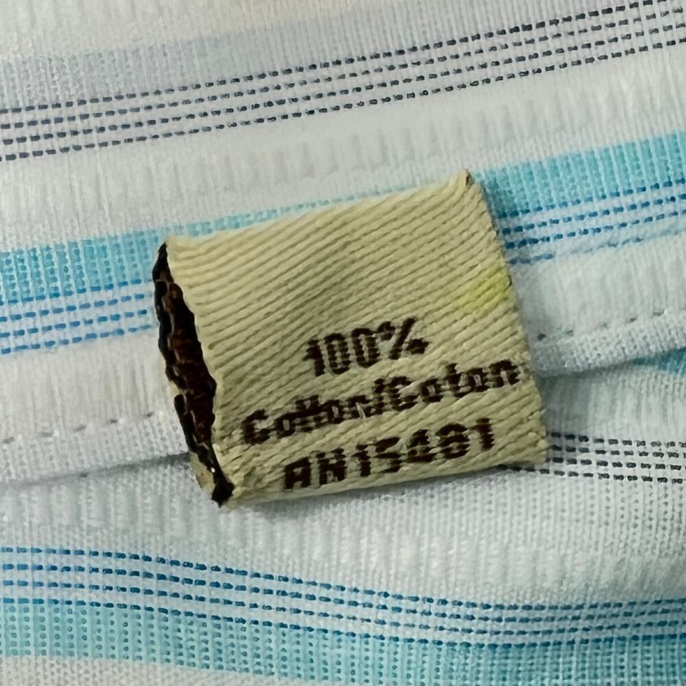 Tommy Bahama Cotton Long Sleeve Button Dress Shirt Blue Striped 17.5 x 34/35 - Picture 4 of 9